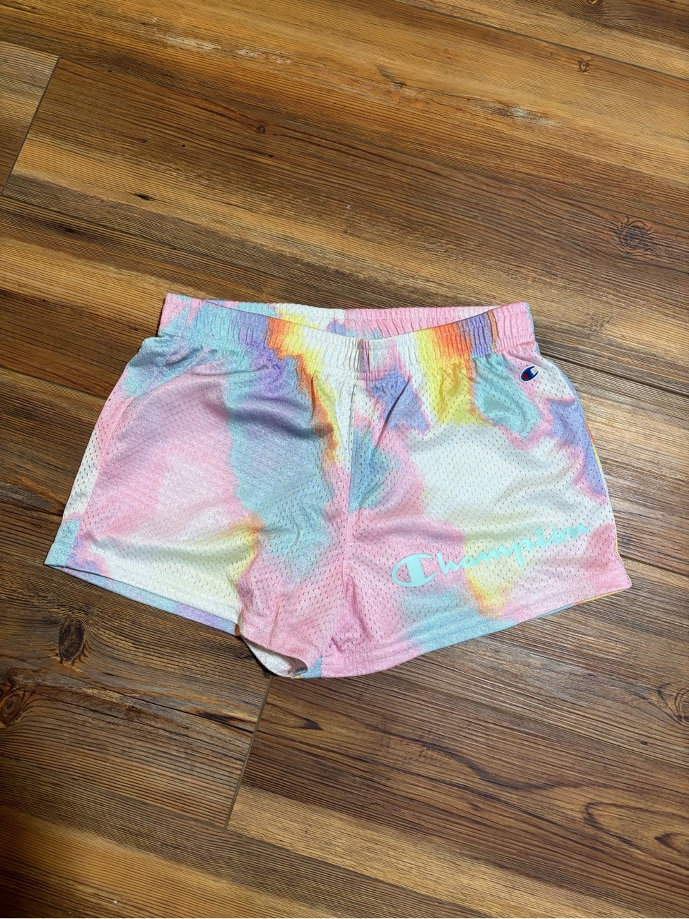 Champion Girls Tie-Dye Mesh Athletic Shorts - Pastel Multi